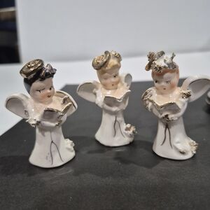 Vintage Charming Porcelin Singing Angel Figurines Set